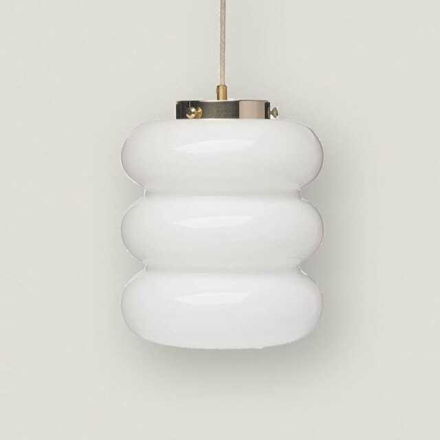 Art Deco Pendant Light With White Glass & Brass Or Nickel - Silver Top, Milk Hanging Lamp, Opaline Lighting Fixture - image 1