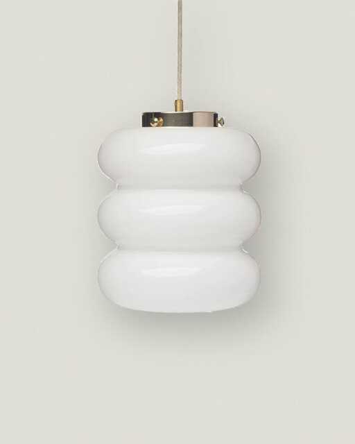 Art Deco Pendant Light With White Glass & Brass Or Nickel - Silver Top, Milk Hanging Lamp, Opaline Lighting Fixture - image 1