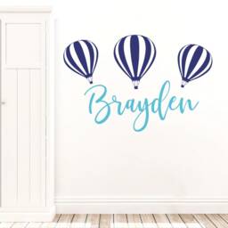 Hot Air Balloon Decorations, Vinyl Name Decal, Kids Room Decor, Wall Letters Nursery Sticker Decal - thumbnail 3