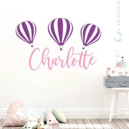 Hot Air Balloon Decorations, Vinyl Name Decal, Kids Room Decor, Wall Letters Nursery Sticker Decal - thumbnail 2