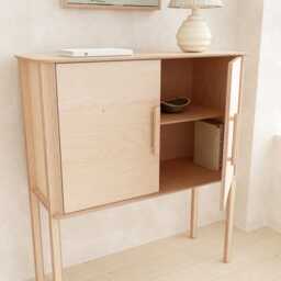 Handmade Minimalist Cabinet With Adjustable Shelves, Birch Plywood Scandinavian Storage Unit, Modern Bookshelf Or Sideboard in Many Finishes - thumbnail 3