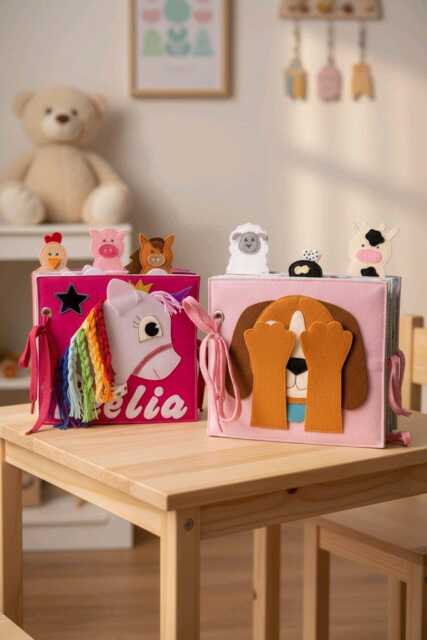 1st Birthday Gift, Quiet Book For Baby Girl, Educational Toys, Handmade Montessori - Minimoms - image 1