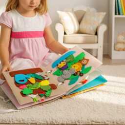 1st Birthday Gift, Quiet Book For Baby Girl, Educational Toys, Handmade Montessori - Minimoms - thumbnail 4