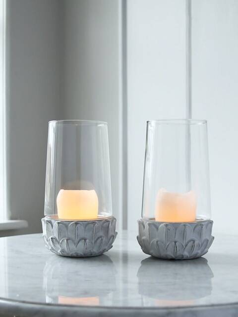 Concrete Leaves Candle Holder - image 1