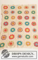 Cover Crochet Alpaca, Baby Blanket, Pram Cot, Square Pattern. Handmade - thumbnail 3