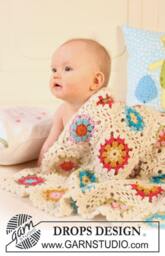 Cover Crochet Alpaca, Baby Blanket, Pram Cot, Square Pattern. Handmade - thumbnail 1