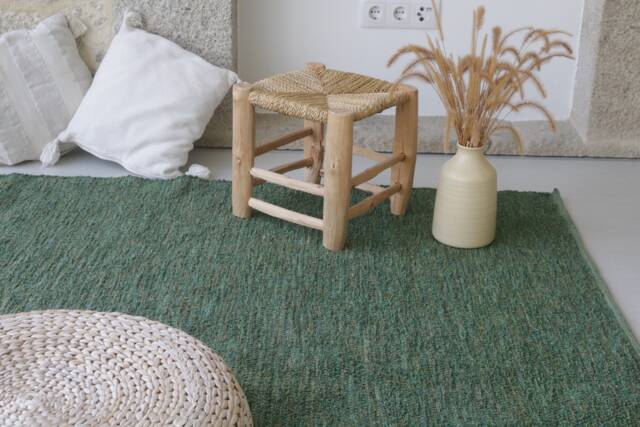 Large Pine Green Rug 6.5x10 Feet, Area Rug, Living Room Bedroom Dining For Kids, Gr??ner Teppich - image 1