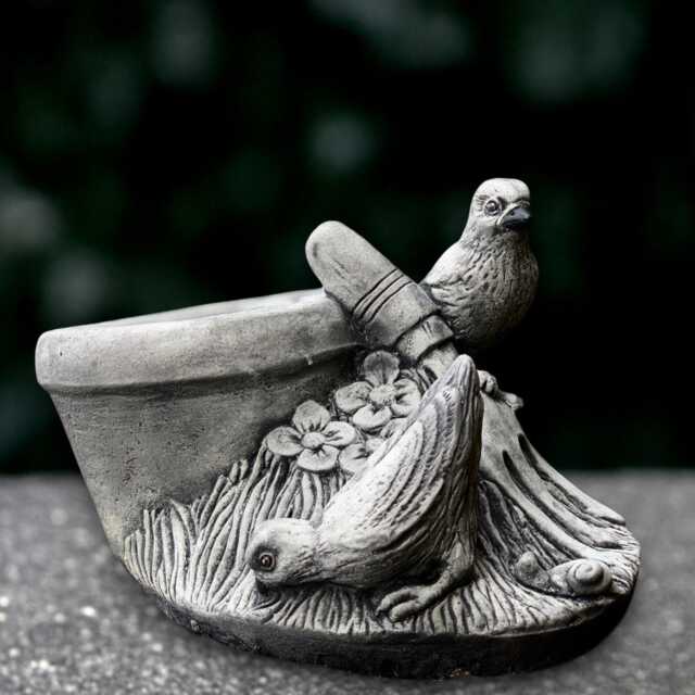 Fantasy Planter With Statue Concrete Flower Pot Bird Sculpture Outdoor Plant Figurine Garden & Home Ornament Lover Gift - image 1