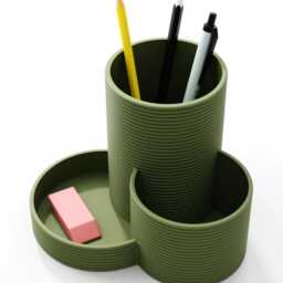 Tiered Desk Organiser - Round Pen & Paperclip Holder - thumbnail 3