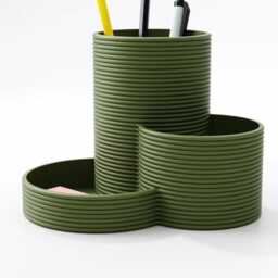 Tiered Desk Organiser - Round Pen & Paperclip Holder - thumbnail 4