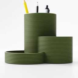 Tiered Desk Organiser - Round Pen & Paperclip Holder