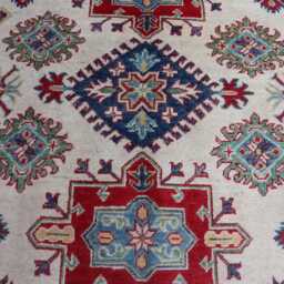 4'9x7'4 Ft Kazak Afghan Hand Knotted Area Rug - New Luxury Rug Medallion Turkish Geometric For Livingroom - thumbnail 3