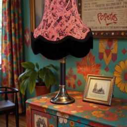 Vintage French Fabric Lamp Shades Designed & Handcrafted in The UK - thumbnail 3