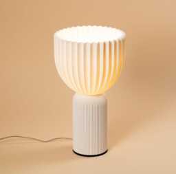 Lamp C Snow White Minimalist Modern Lamp 3D Printing Made Of Bioplastic - thumbnail 1