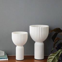 Lamp C Snow White Minimalist Modern Lamp 3D Printing Made Of Bioplastic - thumbnail 3