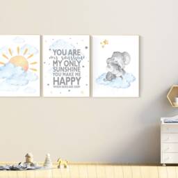 Elephant Sunshine Nursery Print Gender Neutral Baby Room Decor - thumbnail 2