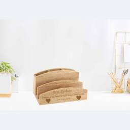Personalised Teacher Gift, Wooden Letter & Desk Organiser - thumbnail 2