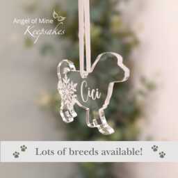 Dog Christmas Tree Ornament - Acrylic Personalised Decoration Puppy Memorial 300 Breeds - thumbnail 1