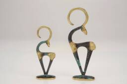 Handmade Brass Cypriot Mouflon Sculpture, Antique Bronze Patina Wildlife Art