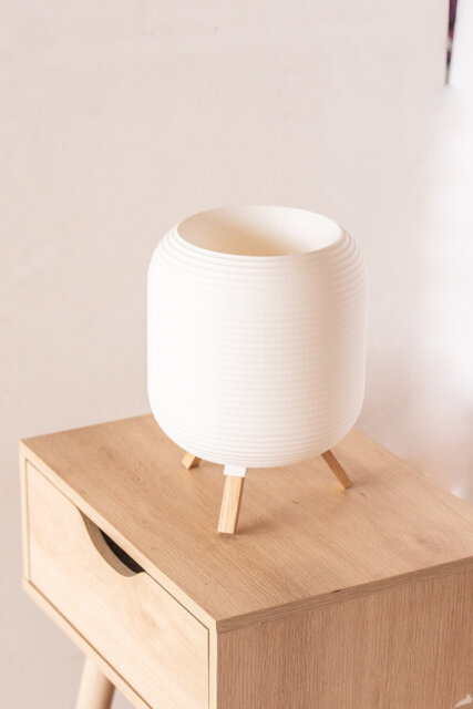Kumo Oak Tripod Table Lamp, 3D Printed Modern Lantern - image 1