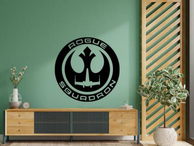 Rogue Squadron Wall Decal Vinyl Sticker Rebel Alliance X-Wing Logo Wars Decor Art Sign Kids Room Print Poster Stencil Gift Mural 1876 - image 1