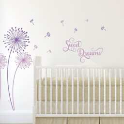 Dandelion Wall Decal With Flying Away Seeds Sweet Dreams Quote Decal Wall Sticker Decals Home Decor By Decalisland - Dandelions Di 004 - thumbnail 2
