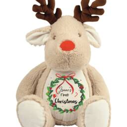 Personalized Plush Reindeer, Baby's First Christmas Keepsake - thumbnail 2