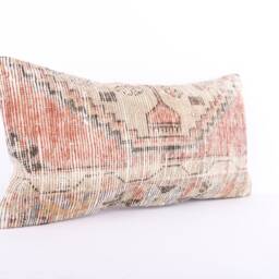 Geometric Kilim Pillow Cover 12x24 Wool Tribal Cushion - thumbnail 2