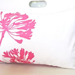 Cardinal Agapanthus Pillow Hot Pink Print On Cotton - 12x18 - thumbnail 2