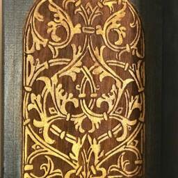 Bookends Arabesque Design Historical Old Window Blue Woodburning World Office Decor History Teacher Professor Gift - thumbnail 3
