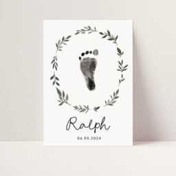 Personalised Nursery Decor Handprint Kit New Baby Gift Birth Details Footprint Personalised Keepsake Colourful - thumbnail 3
