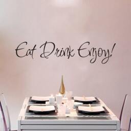 Eat Drink Enjoy Wall Decal Kitchen Sticker Words Dining Room Diner Quote - 166 - thumbnail 1