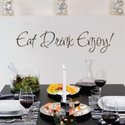 Eat Drink Enjoy Wall Decal Kitchen Sticker Words Dining Room Diner Quote - 166 - thumbnail 2