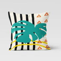 Colourful Minimalist Drawing Pillow Cover, Abstract Modern Palm Leaves Cushion Case, Boho Living Room Decoration, Bedroom Throw Top - thumbnail 4