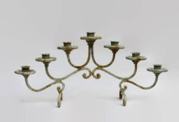 Rusty Candle Holder Hand Painted Blue Metal Shabby Chic Beach Cottage French Farmhouse 7 Upstairsataliceanns - thumbnail 1