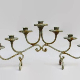 Rusty Candle Holder Hand Painted Blue Metal Shabby Chic Beach Cottage French Farmhouse 7 Upstairsataliceanns - thumbnail 2
