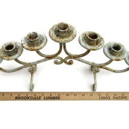 Rusty Candle Holder Hand Painted Blue Metal Shabby Chic Beach Cottage French Farmhouse 7 Upstairsataliceanns - thumbnail 4
