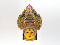 Goddess Lakshmi - For Varalakshmi Pooja , Diwali Or Wall Hanging Face Stone Decorated, Solid Alloy Built To Last