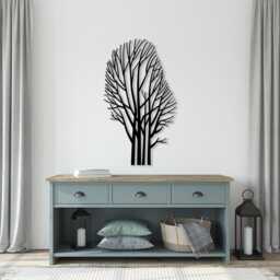 Tree Minimalist Metal Wall Art, Modern Home Decor Silhouette, Unique Birthday Gift - thumbnail 2