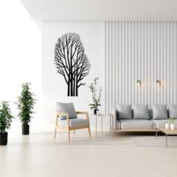 Tree Minimalist Metal Wall Art, Modern Home Decor Silhouette, Unique Birthday Gift - thumbnail 4