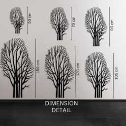 Tree Minimalist Metal Wall Art, Modern Home Decor Silhouette, Unique Birthday Gift - thumbnail 3