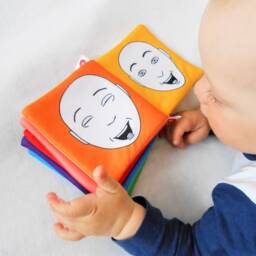 Emotions Soft Book For Babies High Contrast Faces, Infant Toy - thumbnail 2
