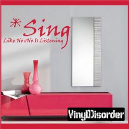 Sing Like No One Is Listening - Vinyl Wall Decal Quotes Sticker Girlsbedroom04Et - thumbnail 1