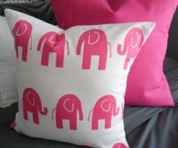 Elephant Nursery Pillow Cover Cotton Baby Shower Decor - thumbnail 1
