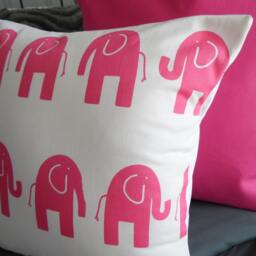 Elephant Nursery Pillow Cover Cotton Baby Shower Decor - thumbnail 4