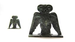 Bronze Sculpture Of Greek Owl , Athenian Metal Statue Museum Art Athena - thumbnail 1