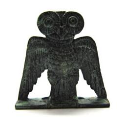Bronze Sculpture Of Greek Owl , Athenian Metal Statue Museum Art Athena - thumbnail 4