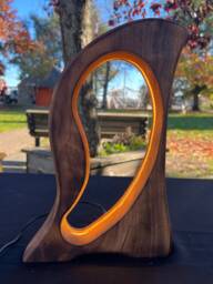Portal - Hand-Carved Sculptural Wood Lamp - thumbnail 1
