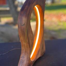 Portal - Hand-Carved Sculptural Wood Lamp - thumbnail 3