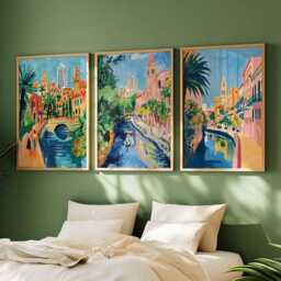 Set Of 3 San Antonio Posters, Usa Wall Art Prints, Travel Poster Set, Texas Cityscape Alamo Decor Posters - thumbnail 3